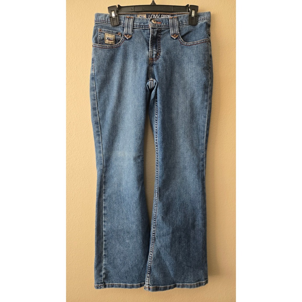 Cruel Girl‎ Low Rise Bootcut Jeans Medium Wash Blue Denim Stretch Size 5 Short